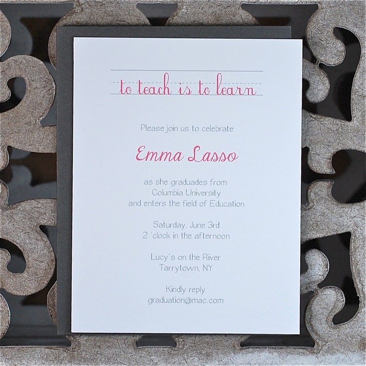 Graduation Invitiations . College Graduation Invites . High School Graduation Invitations - Student Becomes The Teacher