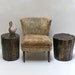 Ebony Washed Tree Stump Nightstand End Table