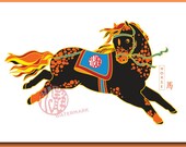 Chinese New Year Horse Blank Note Cards A-7