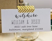 Custom Address Stamp - Calligraphy Stamp - Self Inking  - wedding stamp - Wilshire