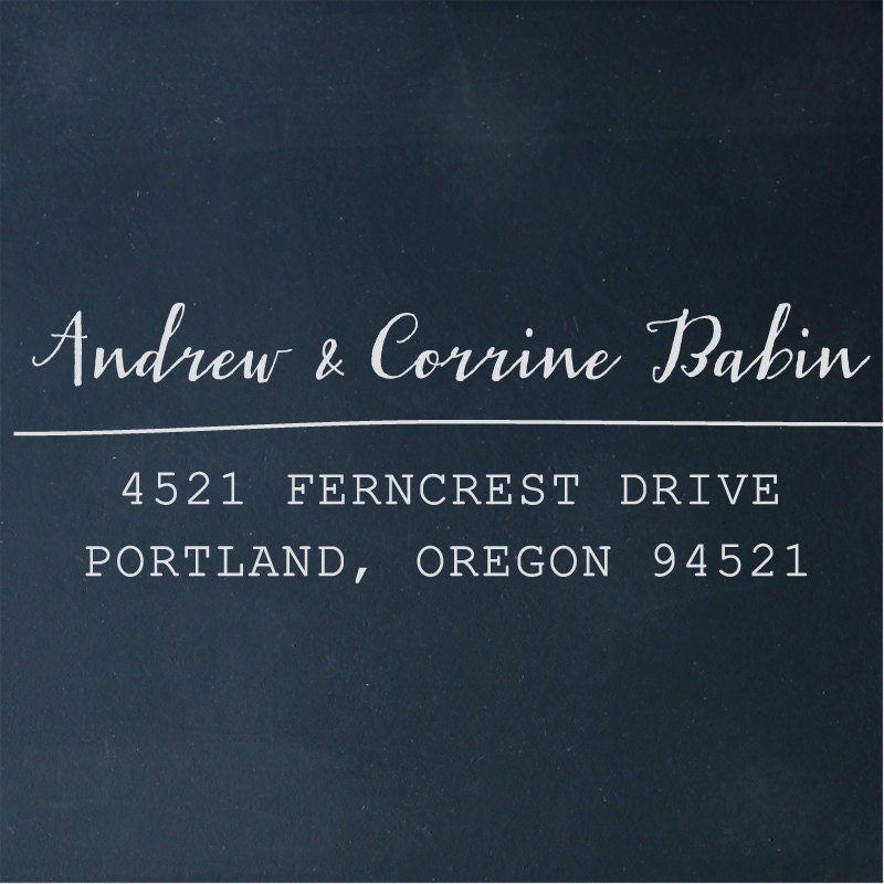 Custom Address Stamp - Calligraphy Stamp Eco Mount - wedding stamp - housewarming gift - Corrine