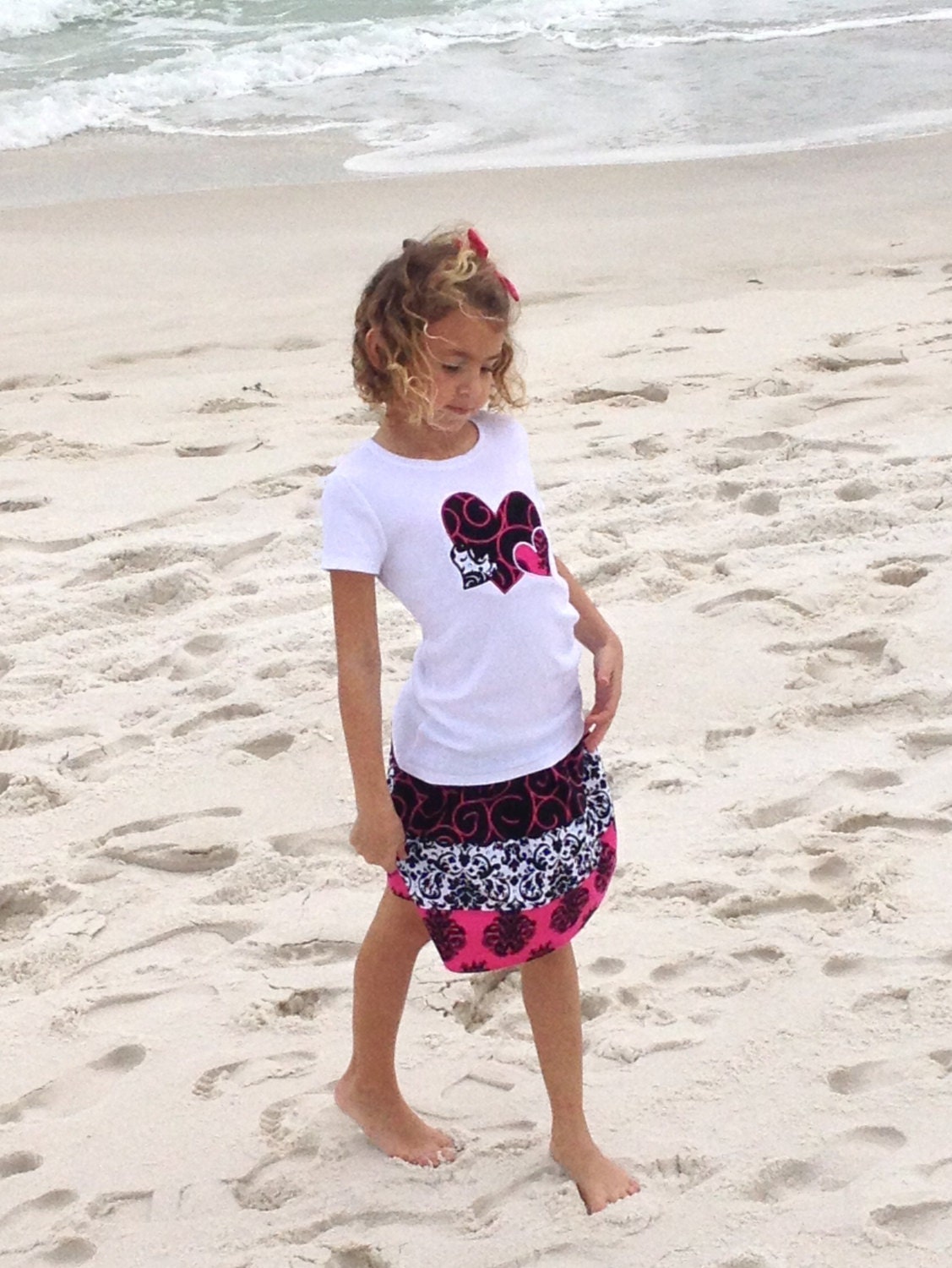 Heart shirt and Twirl skirt set
