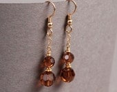 Swarovski Crystal Earrings - Brown