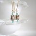 White Turquoise and Powder Blue Earrings.  Gold.