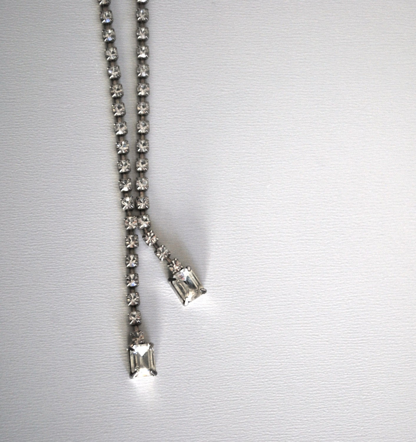 Vintage Rhinestone Droplet Necklace