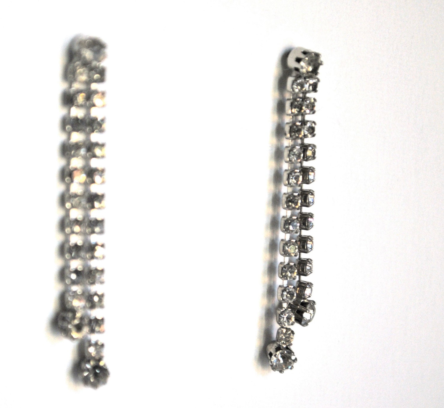 Vintage Rhinestone Droplet Earrings
