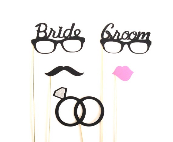 Bride and Groom PHOTO BOOTH PROP Bride and Groom Glasses Photo Props Glasses Wedding Photo Prop Glasses Party Decorations Party Supplies