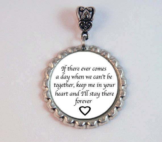 Memorial Bridal Bouquet Charm, In Memory Quote