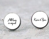 All Love is Equal Cufflinks, Same Sex Marriage, Wedding Cuff Links for Men