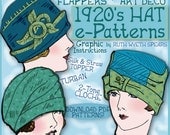 sale Vintage 1920's Flapper Hat CLOCHE Turban e-Patterns PDF (Marjorie Set)