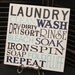Laundry Subway Sign/Laundry Room Sign/Clean/Wash/Dry/Iron/Spin/Bleach