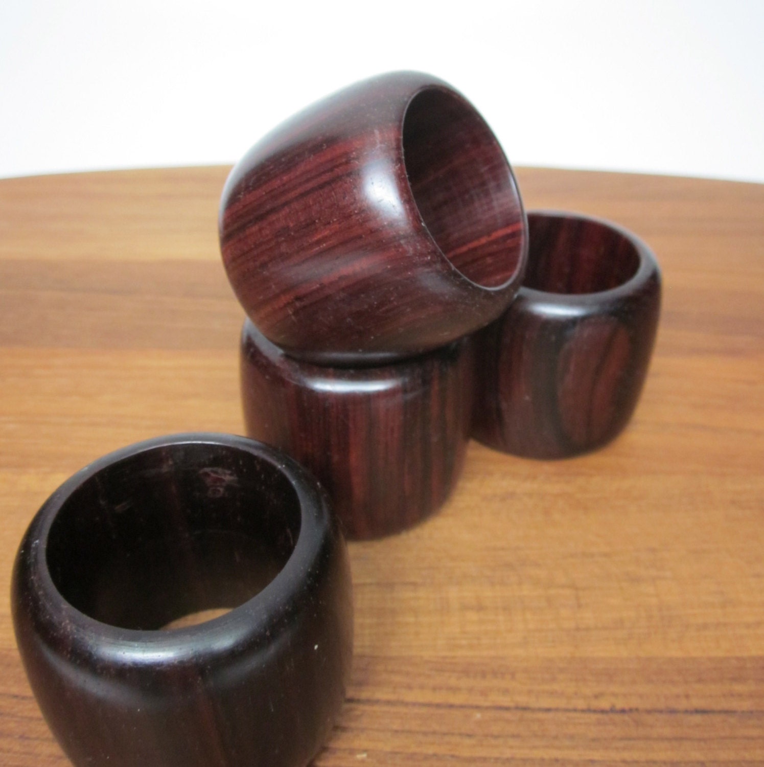 4 Rosewood Napkin Rings