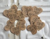 20 Kraft Label Stickers - HEART Handmade