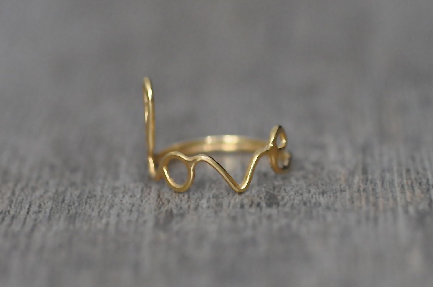 Love Ring - 14 karat Gold Plated Ring, Most Sizes Ready to Ship