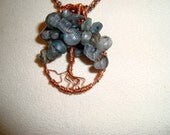 Azurite and Copper Tree of Life Pendant