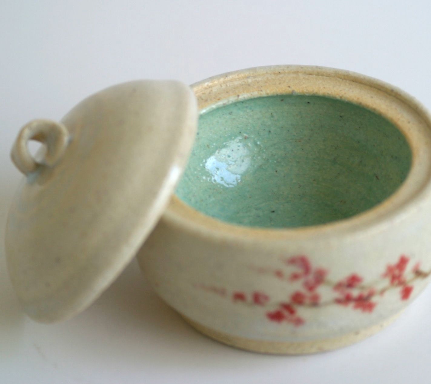 Tiny Lidded Dish, hand-painted