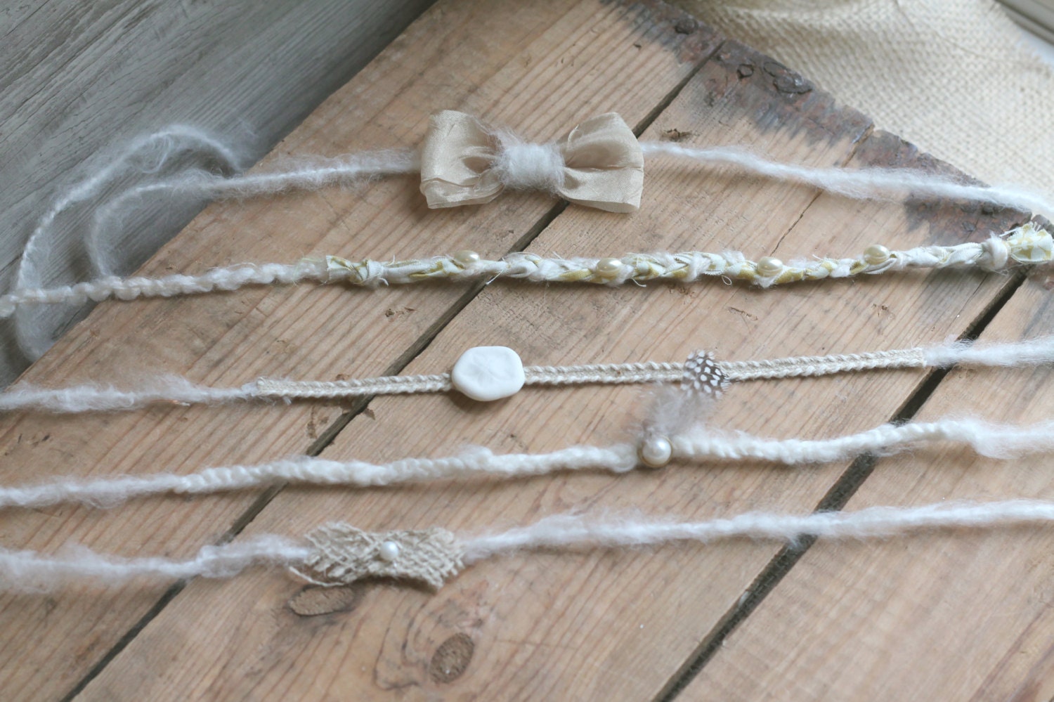 set of 5 tiebacks