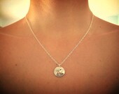 Personalized Jewelry, Sterling Silver Initial Necklace, Hammered, Monogrammed Necklace