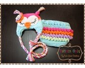 Owl Hat and Ruffle Diaper Cover Crochet Pattern SET - WHO LOVES You - 130, 709