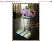 ON SALE Newsboy Hat and Leg Warmer Pattern SET - Strawberry Cake - 219, 703