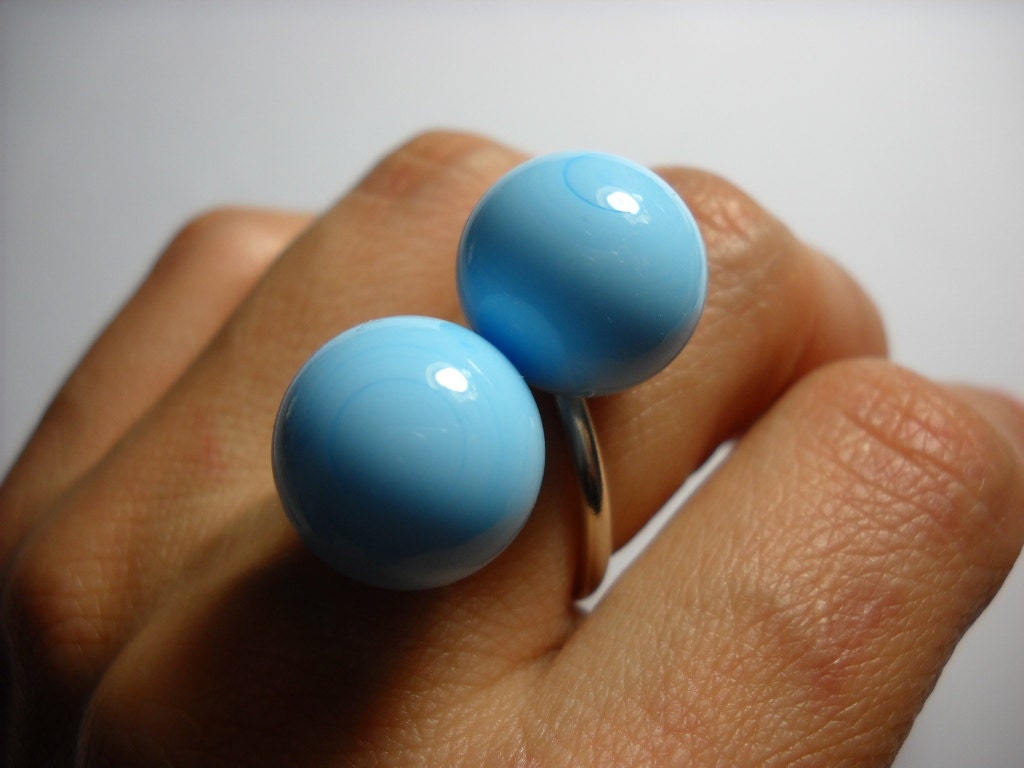 Cobalt Blue Ball Ring