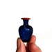 Miniature Vase in Sparkly Blue and Coral, Hand Blown Glass