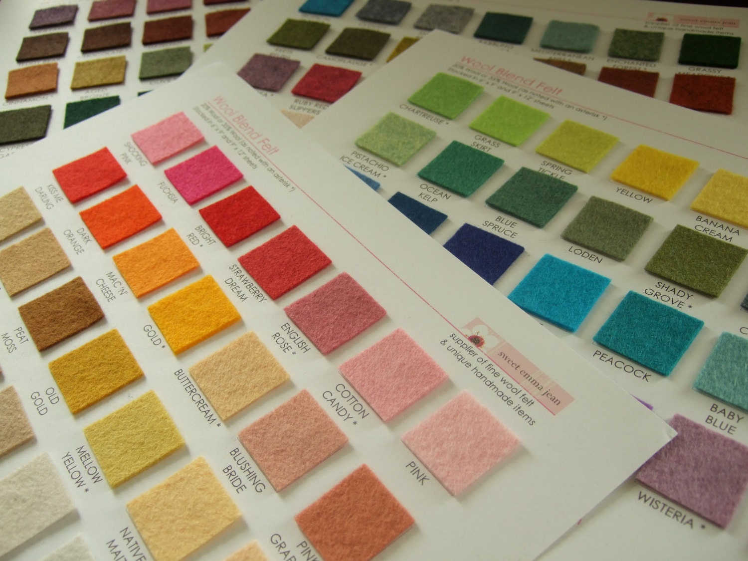 Wool Felt Swatch Card Set - 140 Amazing Colors  (Plus you get a 5 dollar shop credit with purchase)