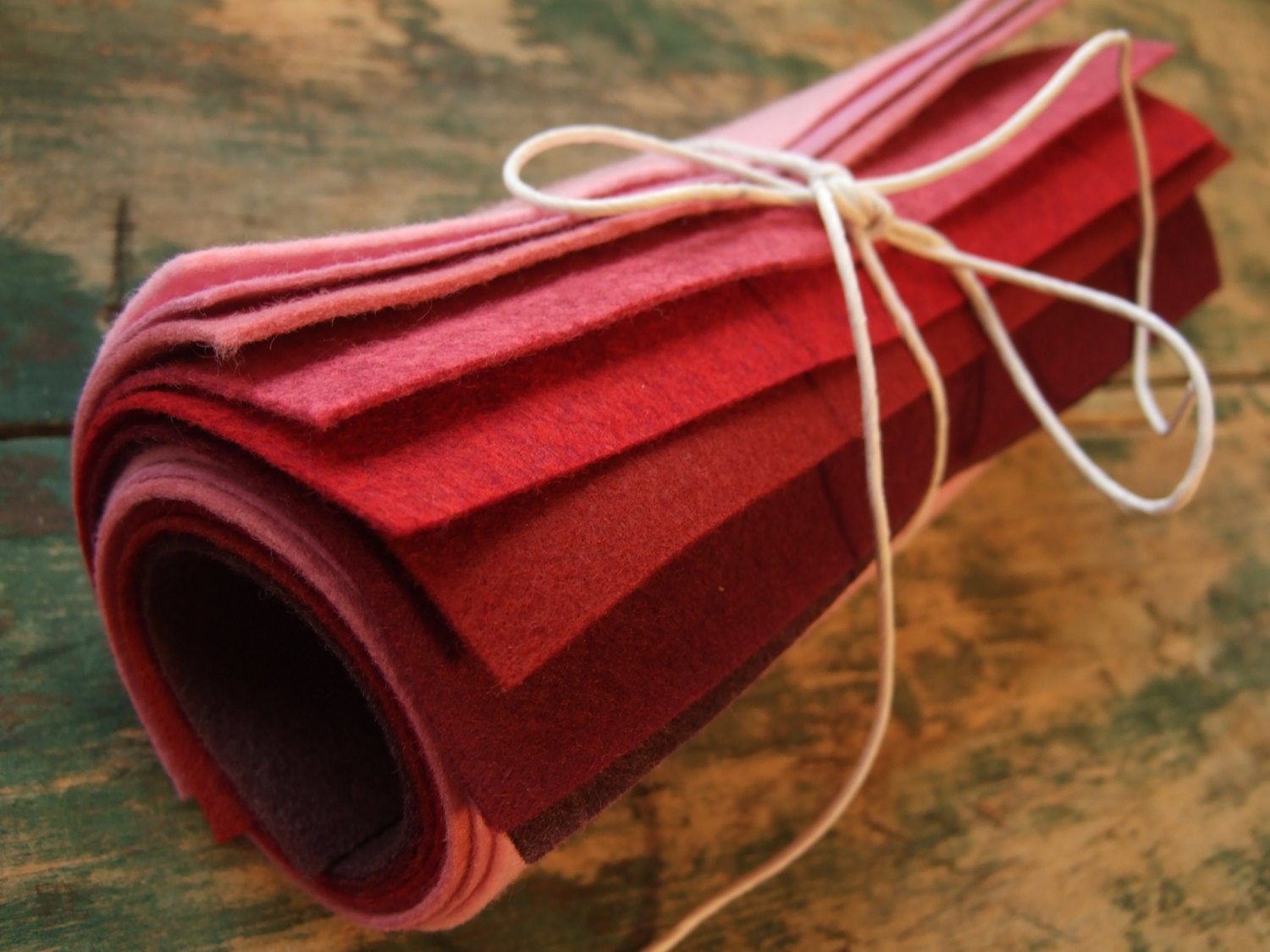 9x12 Wool Felt Sheets - The Crimson Ombre Collection - 8 Sheets of Felt