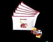 Personalized Ladybug and Bumble Bee first birthday party favors ideas zipper bags zipper pencil case zipper pouch Il_170x135