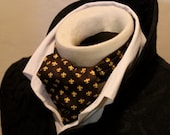 Pure Cotton - DAY Cravat Victorian Ascot Tie Cravat - Fleur de Lys Brown and Gold