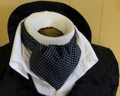 Cotton - DAY Cravat Victorian Ascot Tie Cravat - Charcoal Checker