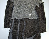 Brown Tweed reconstructed recycled Sweater tunic dress fits sizes medium and LG