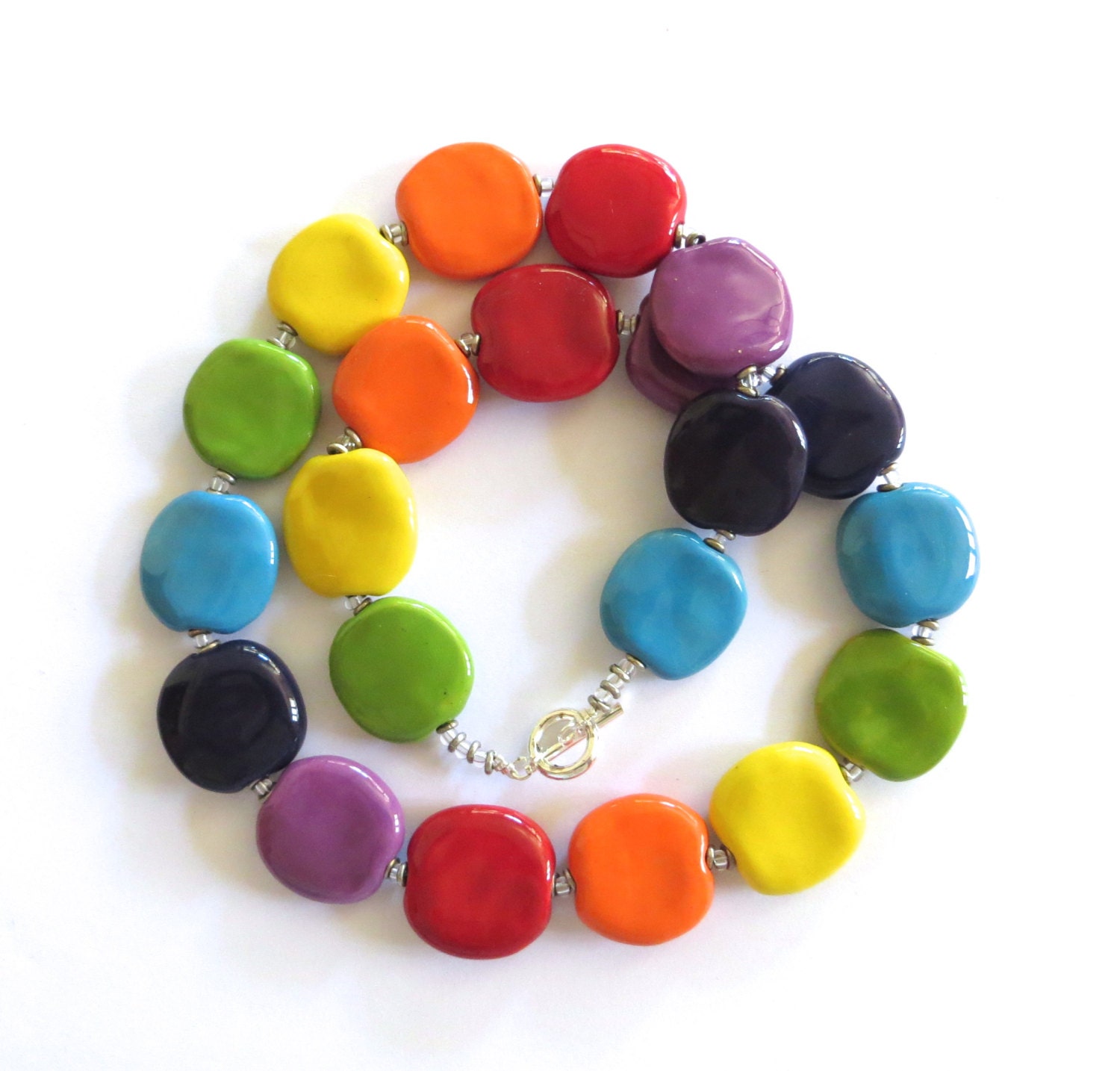 Beaded Necklace, Statement Necklace, Kazuri Bead Necklace, Fair Trade