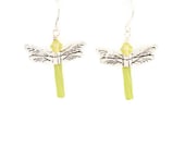 Yellow Dragonfly Earrings