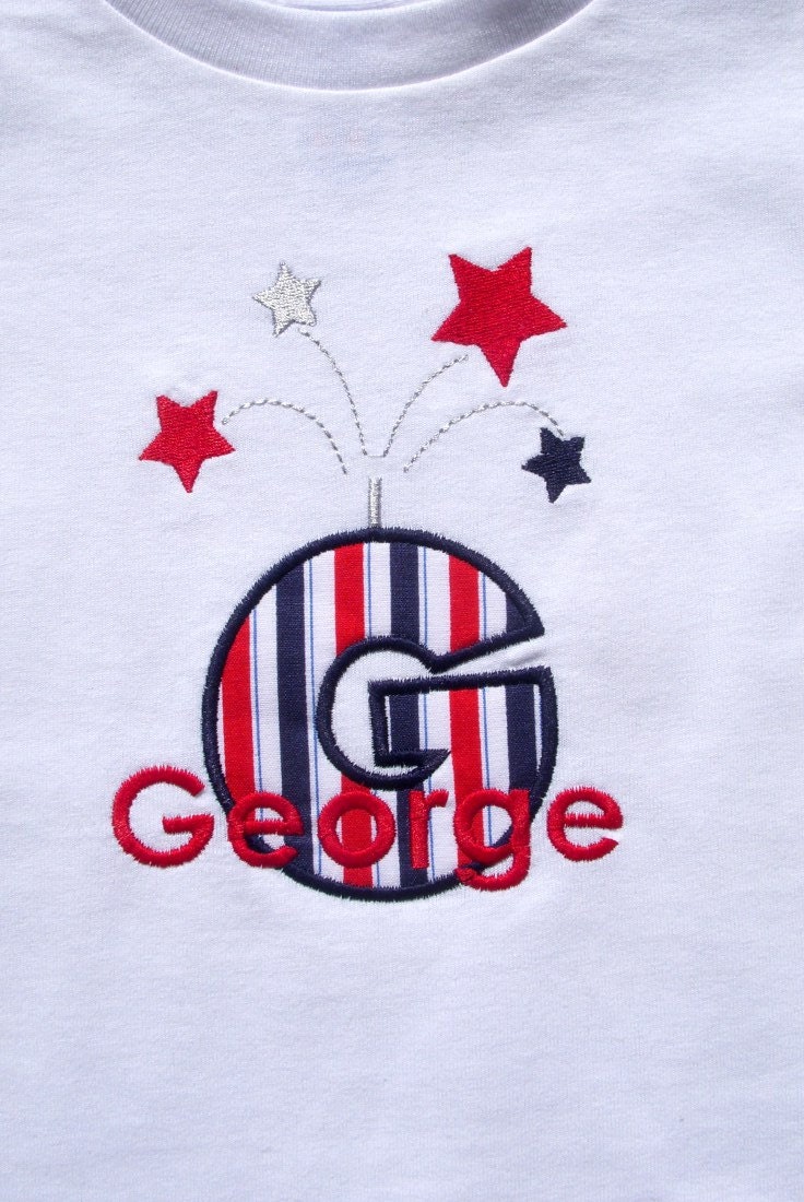 Boys' Firecracker Initial Short Sleeve T-Shirt or Onesie