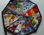 Reusable Fabric Bunting / Flags / Pennants Superheros comic book captain america superman hulk spiderman black