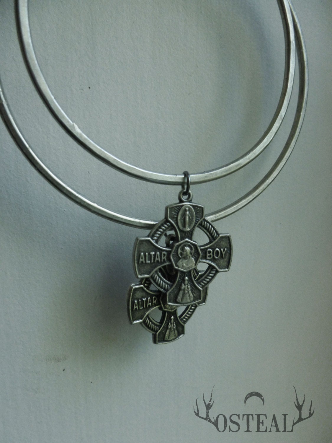 2 Vintage Altar Boy Charms  - for large gauge hoops