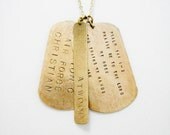 MILITARY DOG TAGS : Custom Engraved Dog Tag Necklace