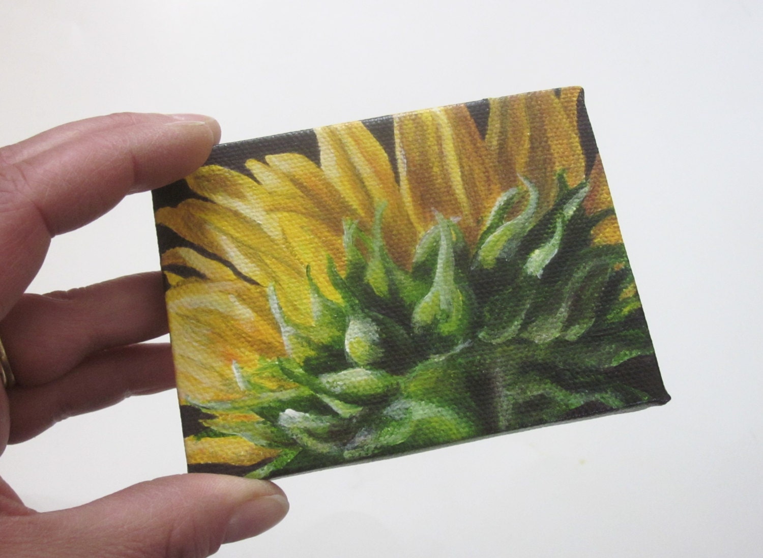 Original Acrylic Painting - Small Sunflower Painting on Canvas - Floral Still Life Art