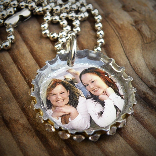 Custom 1 Charm Photo Bottle Cap Necklace