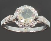 Rose Diamond Engagement Ring - 18kt white gold platinum solitaire diamond rose cut Vintage ring 1930s ref.13120-0016