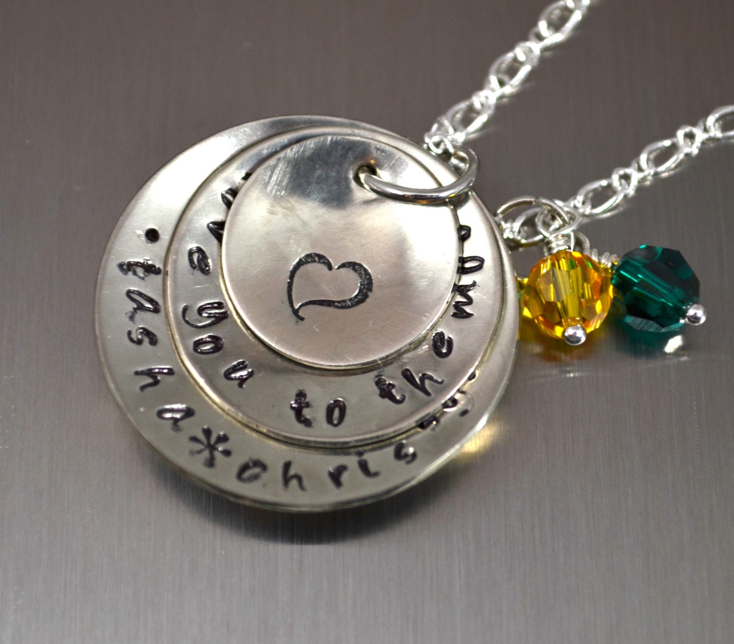 Personalized Mother Necklace, Charm Necklace, Mother's Day, Grandmother Necklace, Child Name, Hand Stamped