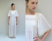 Beach Wedding Dress   //  70s Gauze Dress  //  SEA MIST