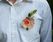 Custom - Christina Boutonniere or Pin for Groom, Groomsmen, Mothers, Grandparents, etc - Bouts - Alternative - Felt -