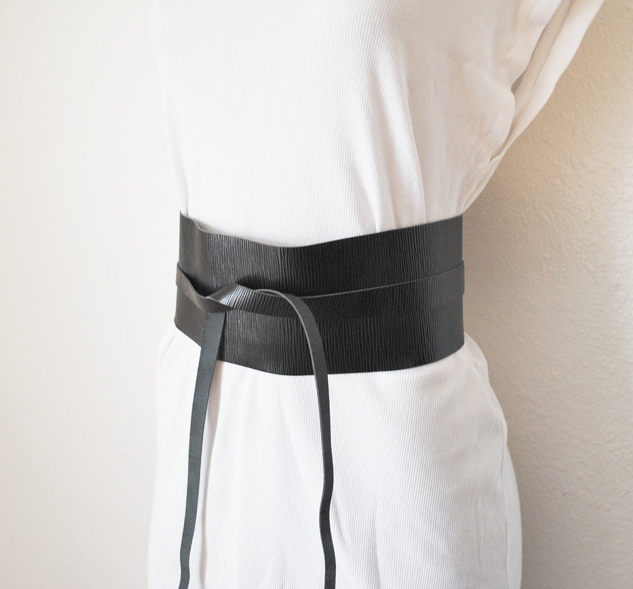 Black Obi Belt Genuine Leather Womens Accessories By Finethreadz