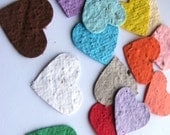 600 Plantable confetti hearts- choose from 16 colors - homemade paper mixed with wildflower seeds- ecofriendly- earth day