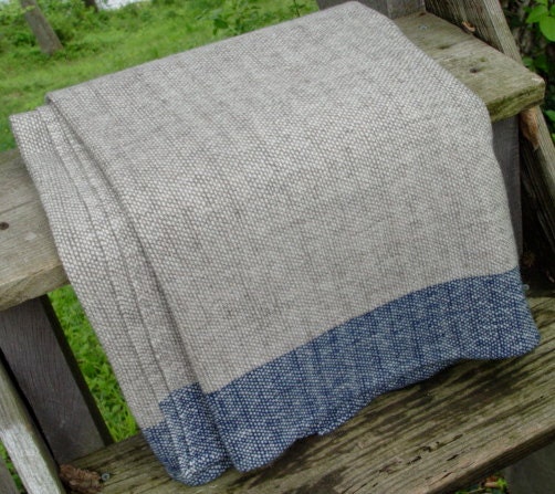 Available to Ship Friday, February 21, 2014  Merino Wool Blanket Hand Woven by Dianne Nordt