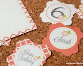 Peach Summer Cupcake Toppers - Printable Party Collections by Tweedle Dee Designs