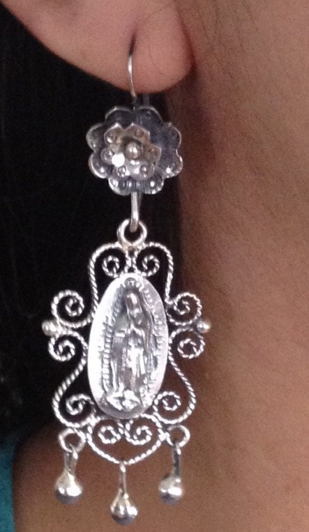 Virgen de Guadalupe Chandelier Earrings