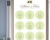 love note // wedding seating chart, simple & chic, green, brown, soft palette with monogram design